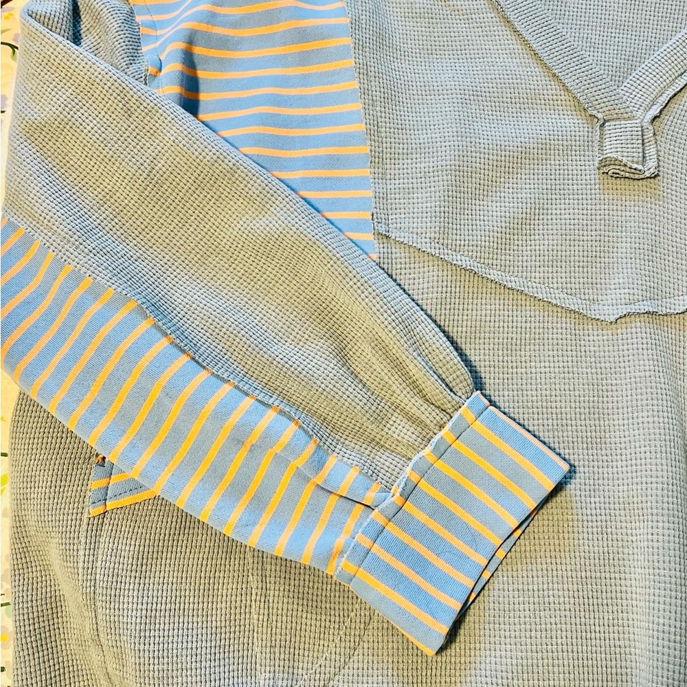 POL Blue and Orange Striped Sweatshirt - Picture 2 of 4